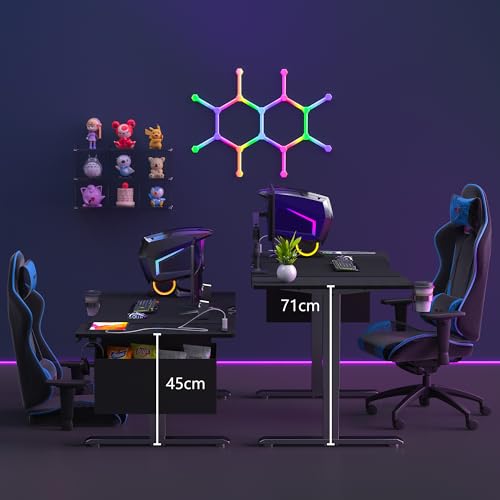 【炭素繊維天板・高さ無段階調節】ゲーミングデスク Amazon | LEDゲーミングデスク「メーカー一年保証」幅120 cm